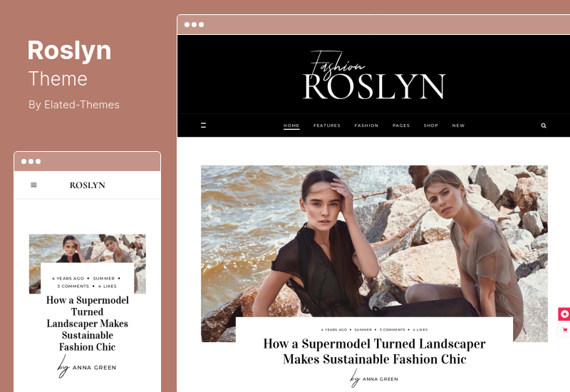 Roslyn Theme - Blogger Fashion Magazine WordPress Theme