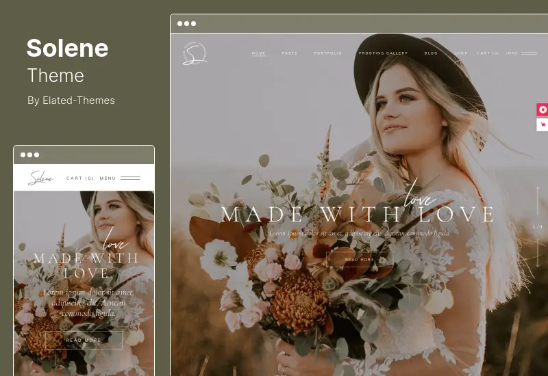 Solene Theme - Wedding Photography WordPress Theme