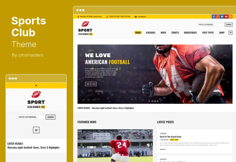 Sports Club Theme - Football, Soccer, Sport News WordPress Theme