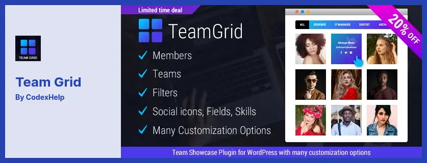 Team Grid Plugin - Team Member Showcase WordPress Plugin & Team Editor