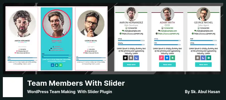 Team with Slider Plugin - WordPress Team Making  with Slider Plugin