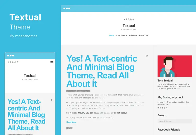 Textual Theme - A Text Centric Blog WordPress Theme
