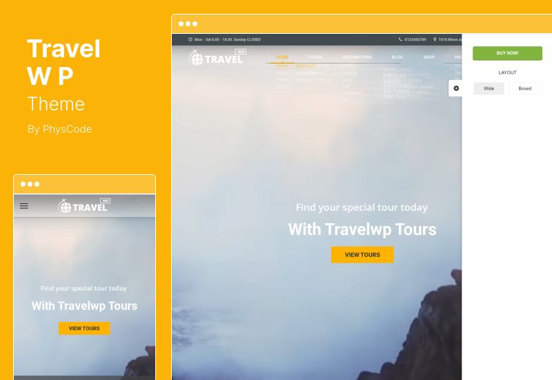 Travel WP Theme - Travel Tour Booking WordPress Theme