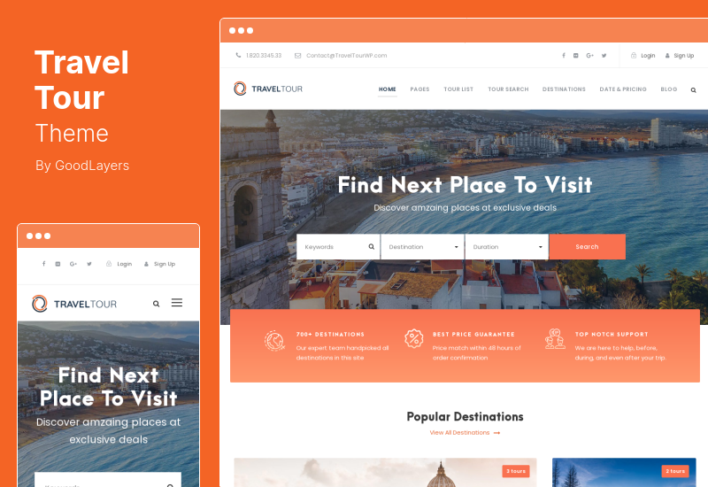 TravelTour Theme - Travel & Tour Booking WordPress Theme