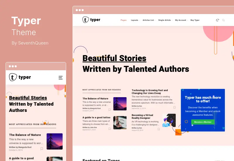 Typer Theme - Amazing Blog and Multi Author Publishing WordPress Theme