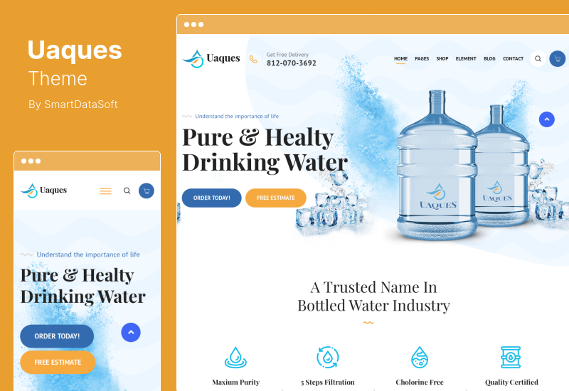 Uaques Theme - Drinking Water Delivery WordPress Theme
