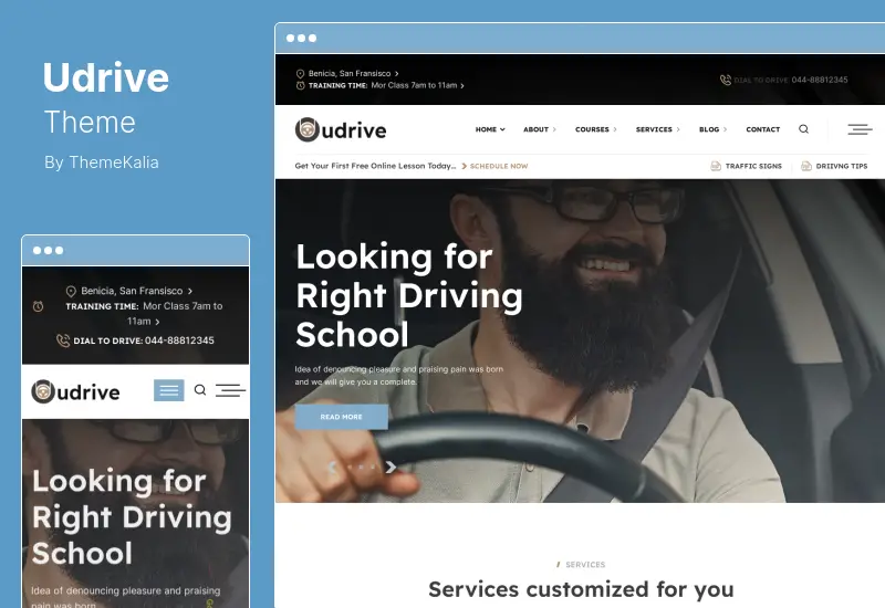 Udrive Theme - Driving School WordPress Theme