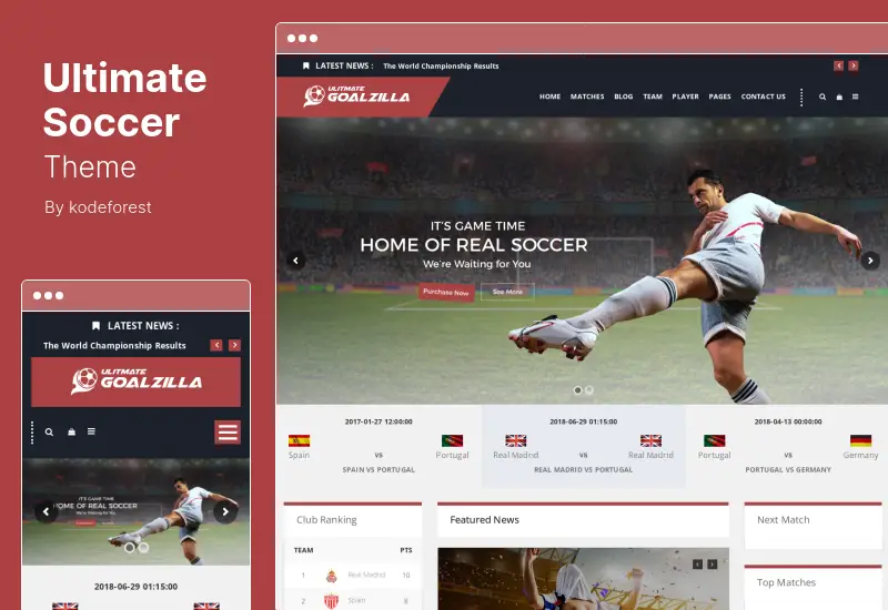 Ultimate Soccer Theme - Ultimate Soccer News Magazine WordPress Theme