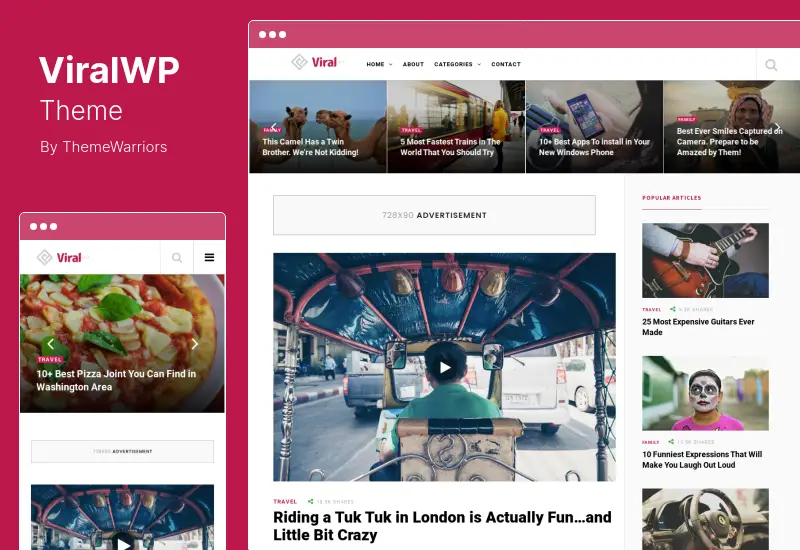 ViralWP Theme - Buzz News  Blog WordPress Theme