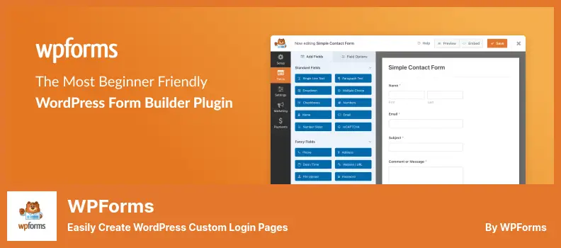 WPForms Plugin - Easily Create WordPress Custom Login Pages