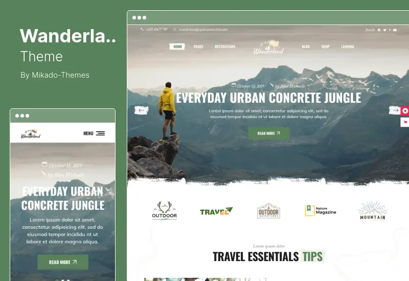 Wanderland Theme - Travel Blog WordPress Theme