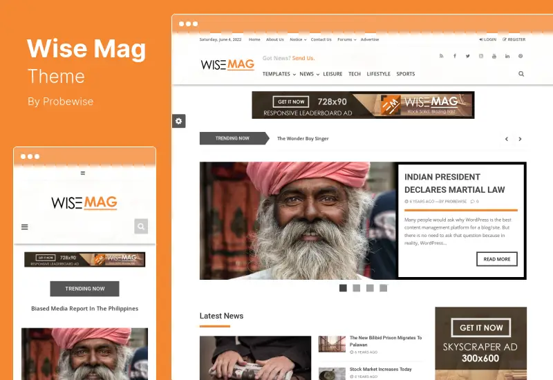 Wise Mag Theme - AdSense Optimized Magazine WordPress Theme