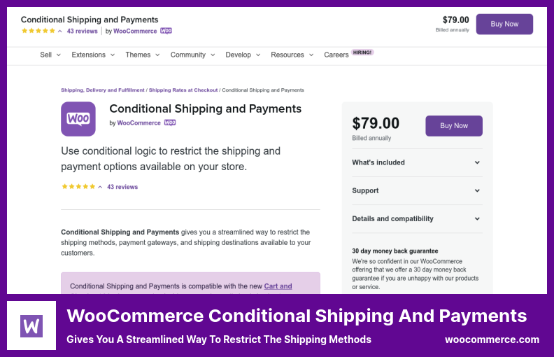 WooCommerce Conditional Shipping and Payments Plugin - Gives You a Streamlined Way to Restrict The Shipping Methods