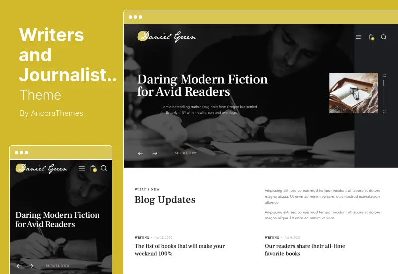 Writers and Journalists Theme - Blog for Writers and Journalists With Bookstore WordPress Theme