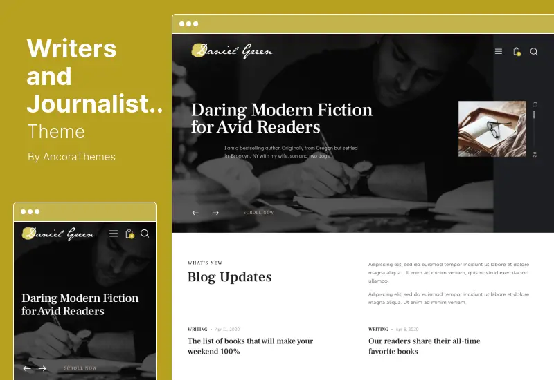 Writers and Journalists Theme - Blog for Writers and Journalists With Bookstore WordPress Theme