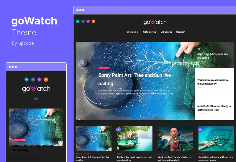 goWatch Theme - Video Community & Sharing WordPress Theme