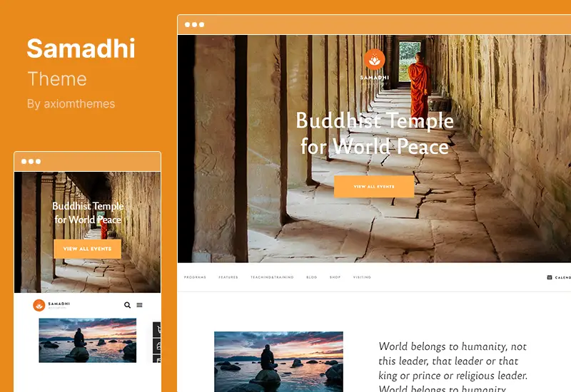 Samadhi Theme - Oriental Buddhist Temple WordPress Theme