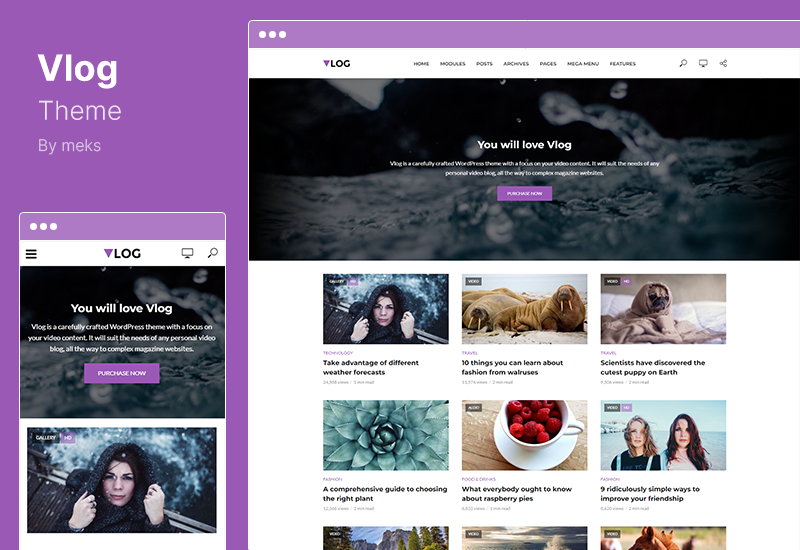 Vlog Theme - Video Blog & Podcast WordPress Theme