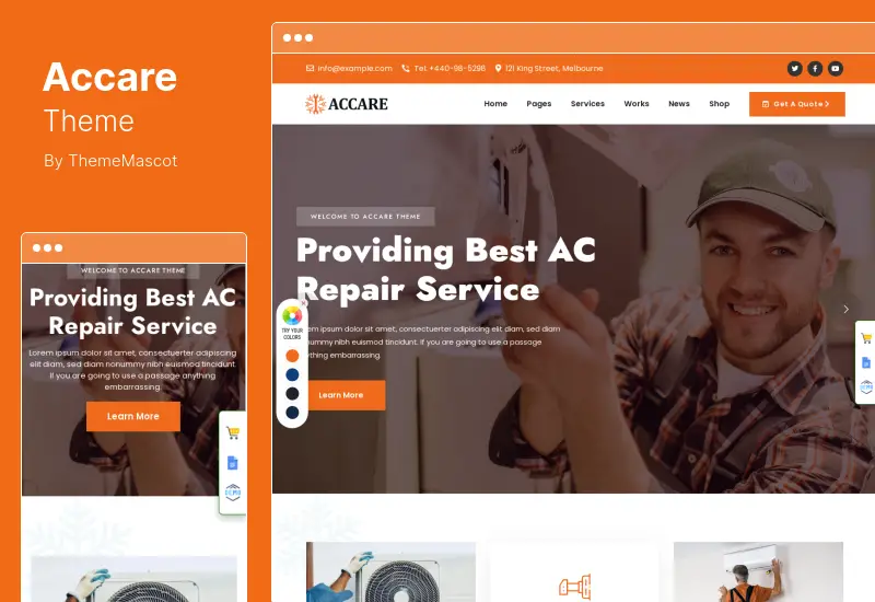Accare Theme - Heating & Air Conditioning WordPress Theme