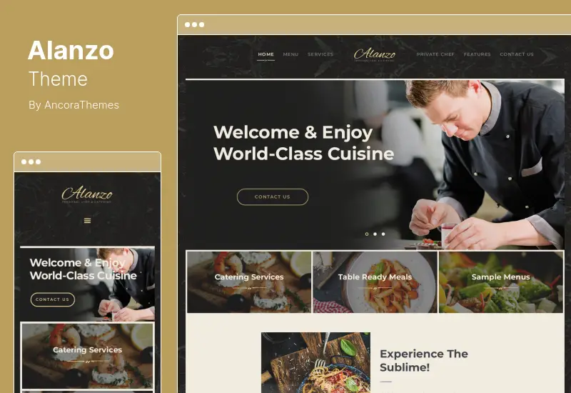 Alanzo Theme - Personal Chef & Wedding Catering Event WordPress Theme