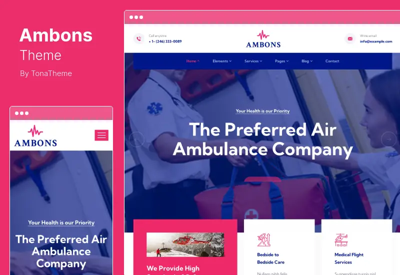 Ambons Theme - Ambulance Service WordPress Theme