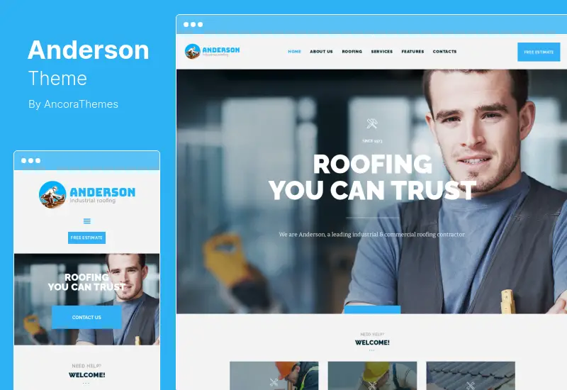 Anderson Theme - Industrial Roofing Services Construction WordPress Theme