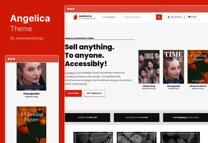 Angelica Theme - Accessible Bookstore WordPress Theme