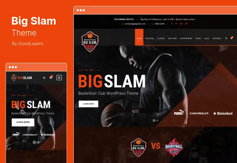 Big Slam Theme - Sport Clubs and Soccer WordPress Theme