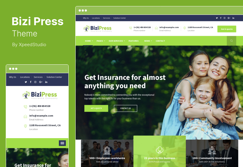 BiziPress Theme - Finance Insurance Agency WordPress Theme