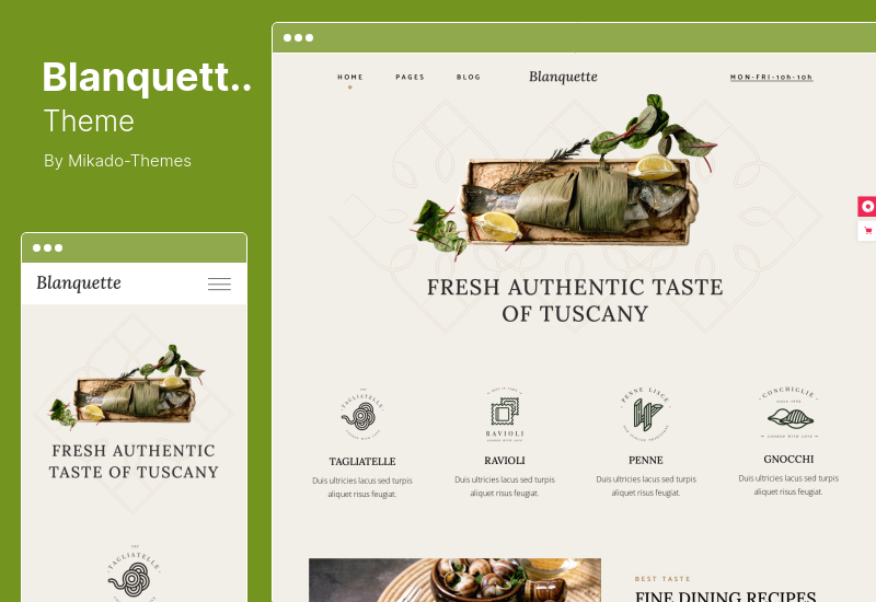 Blanquette Theme - Restaurant WordPress Theme