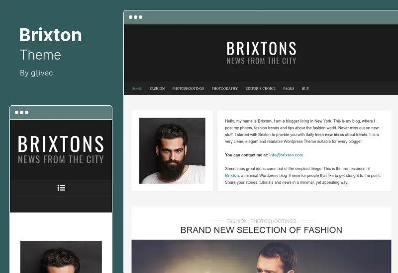 Brixton Theme - A Responsive Blog WordPress Theme