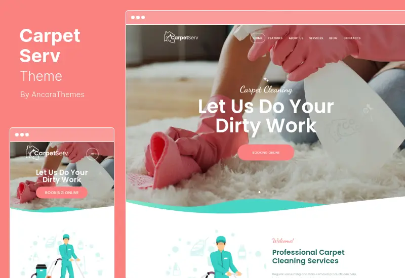 CarpetServ Theme - Cleaning Company, Housekeeping & Janitorial Services WordPress Theme