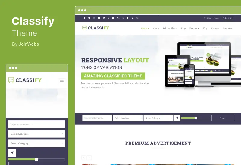 Classify Theme - Classified Ads WordPress Theme