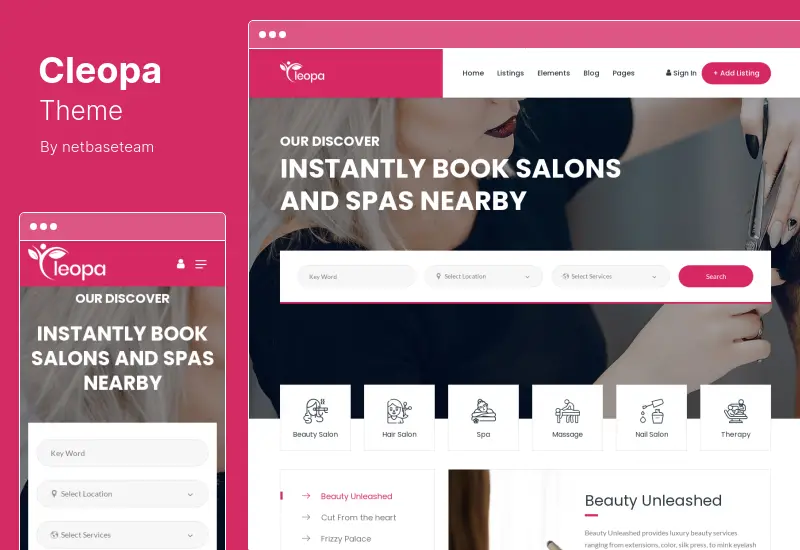 Cleopa Theme - Health & Beauty Salon With Booking WordPress Theme