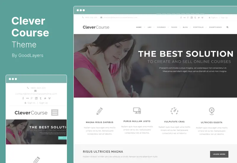 Clever Course Theme - Education and Learning Management System WordPress Theme