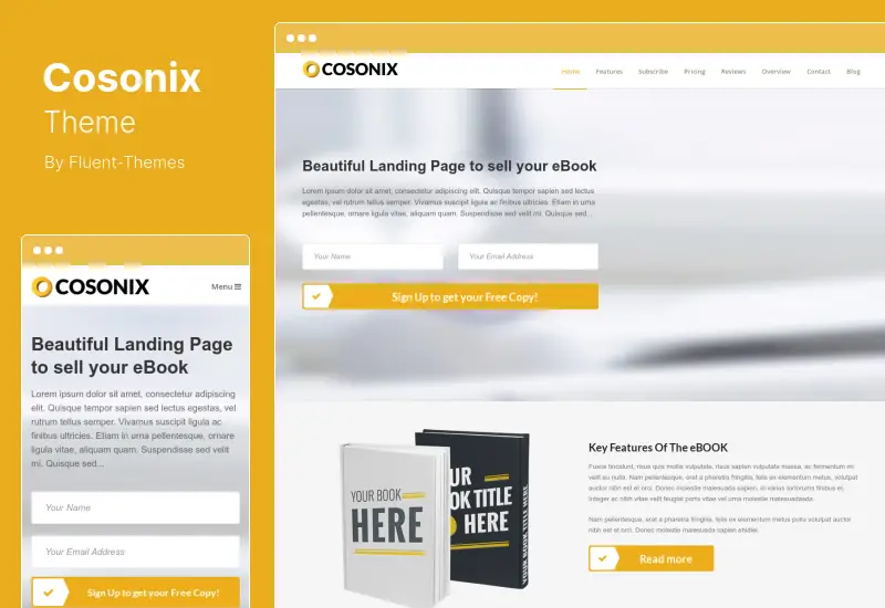 Cosonix Theme - One-Page WordPress Theme for eBook, App Agency