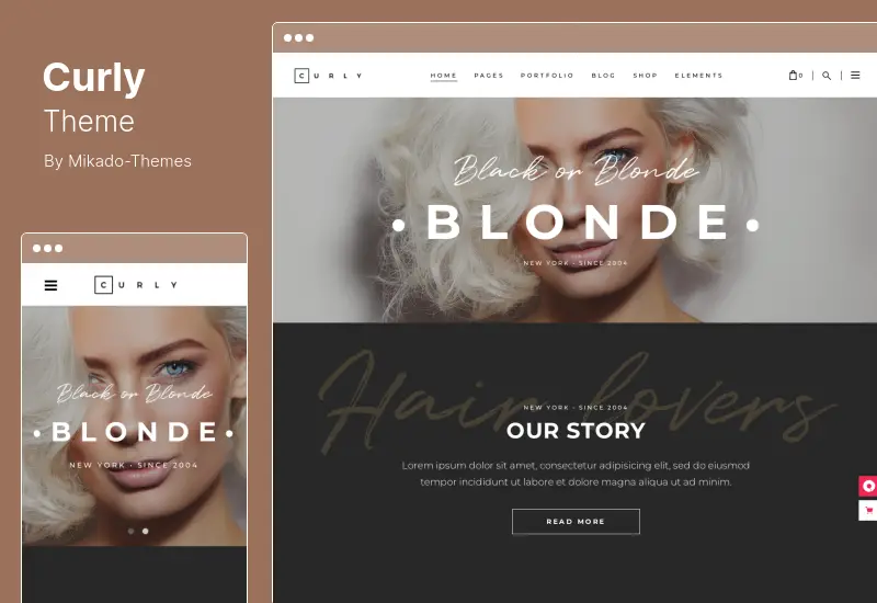 Curly Theme - Hairdressers and Hair Salons WordPress Theme