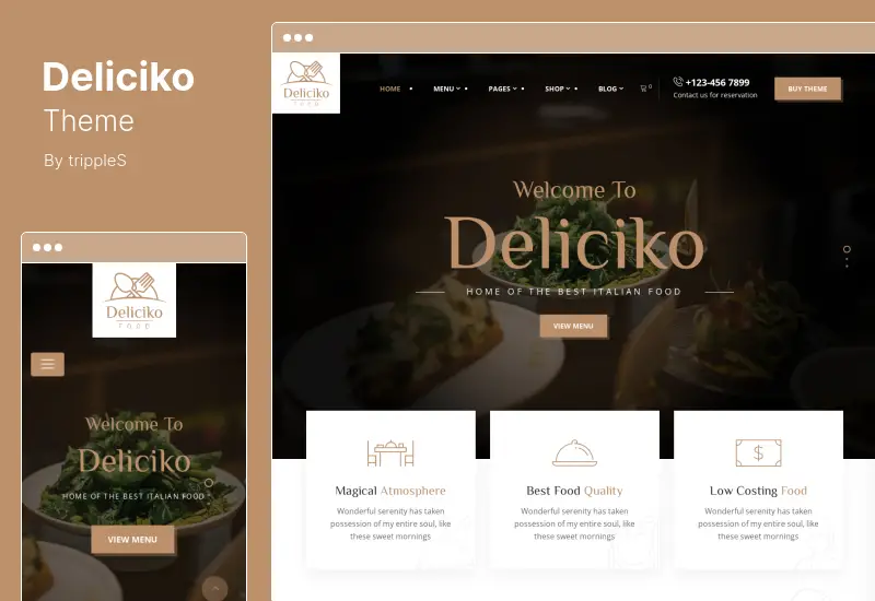Deliciko Theme - Food & Restaurant WordPress Theme
