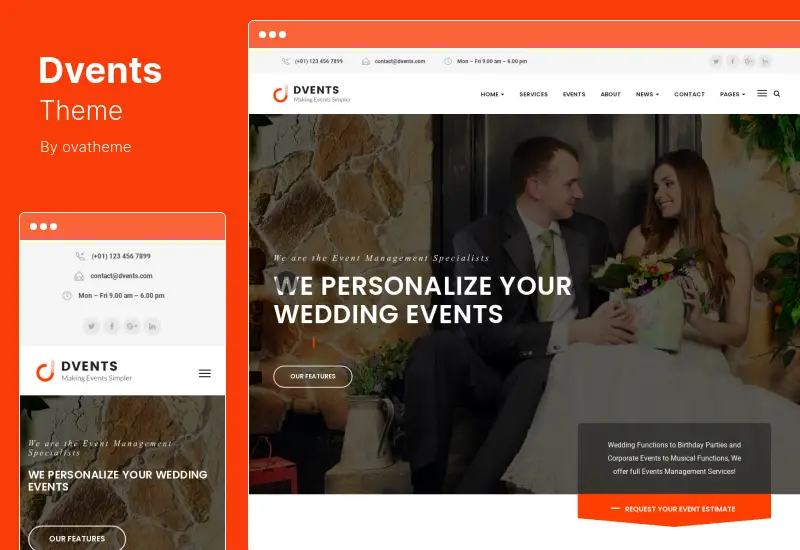 Dvents Theme - Events Management Companies and Agencies WordPress Theme