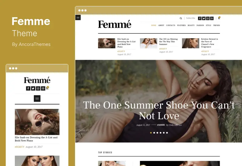 Femme Theme - An Online Magazine & Fashion Blog WordPress Theme