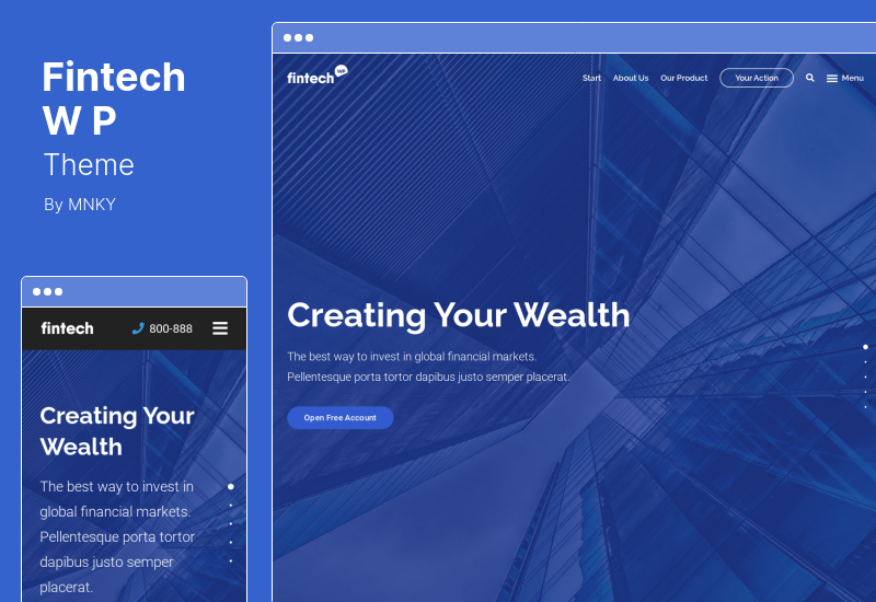 Fintech WP Theme - Financial Technology and Services WordPress Theme