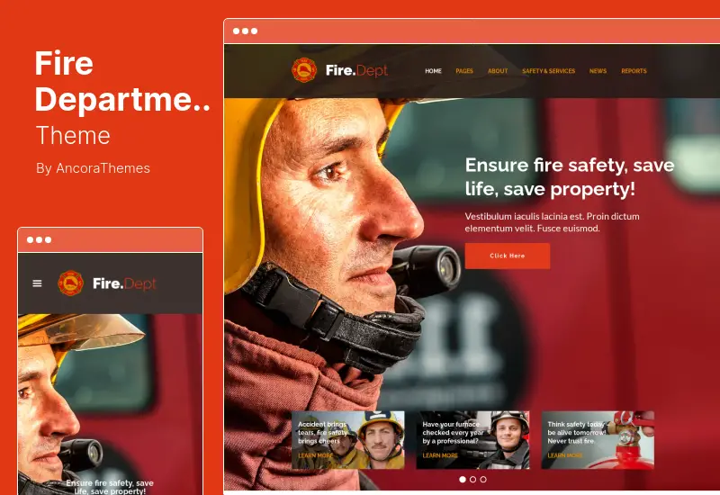 Fire Department Theme - FD Station and Security WordPress Theme