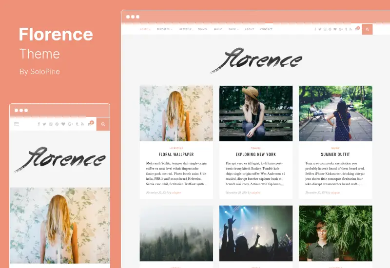 Florence Theme - A Responsive Blog WordPress Theme