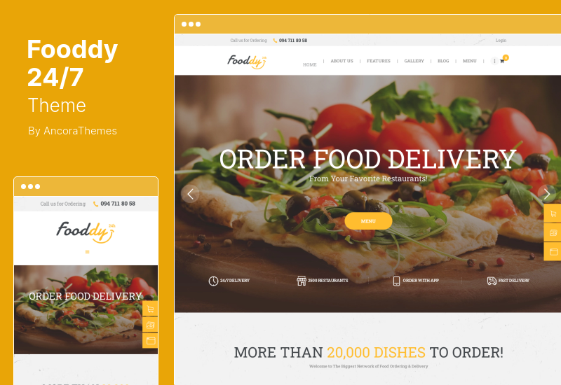 Fooddy 24/7 Theme - Food Ordering & Delivery WordPress Theme