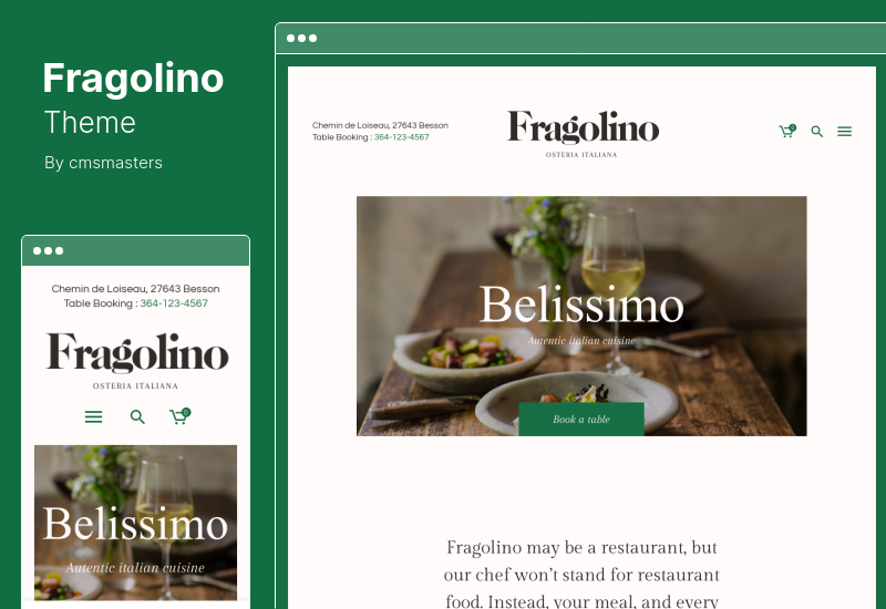 Fragolino Theme - An Exquisite Cafe & Restaurant WordPress Theme