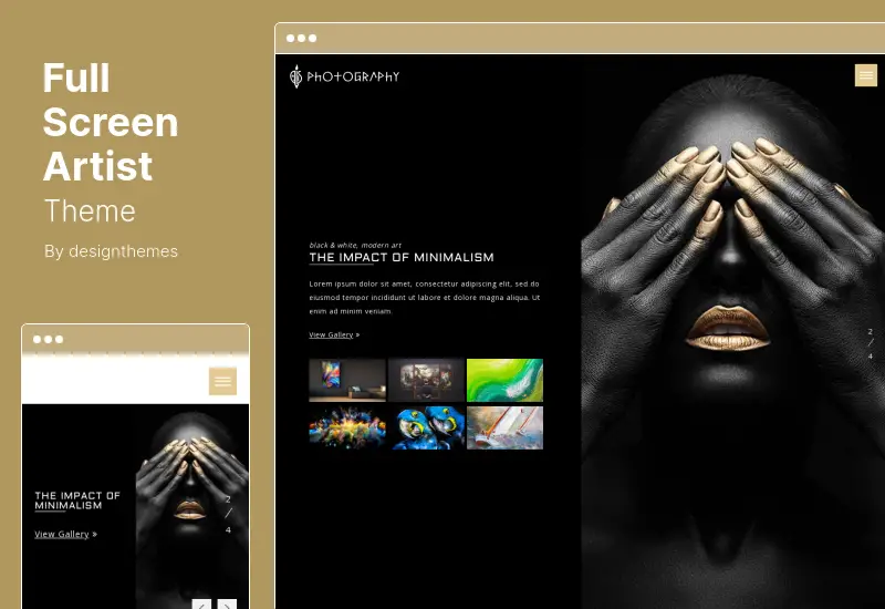 FullScreen Artist Theme - Portfolio, Photography WordPress Theme