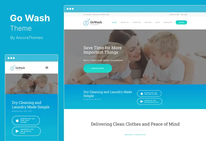 GoWash Theme - Dry Cleaning & Laundry Service WordPress Theme