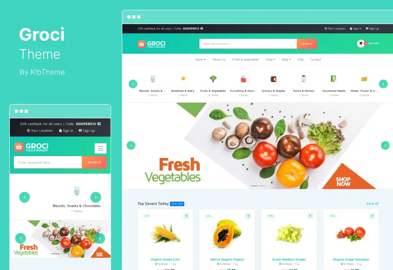Groci Theme - Organic Food & Agriculture WooCommerce Theme