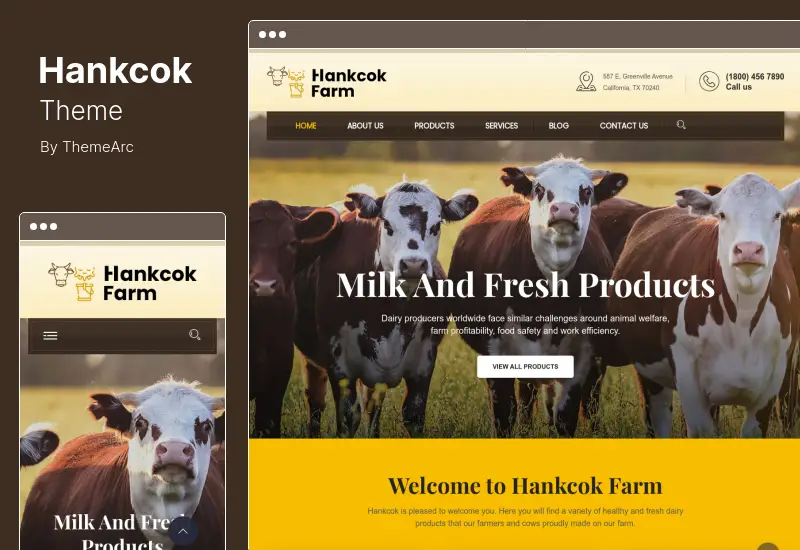 Hankcok Theme - Dairy Farm WordPress Theme