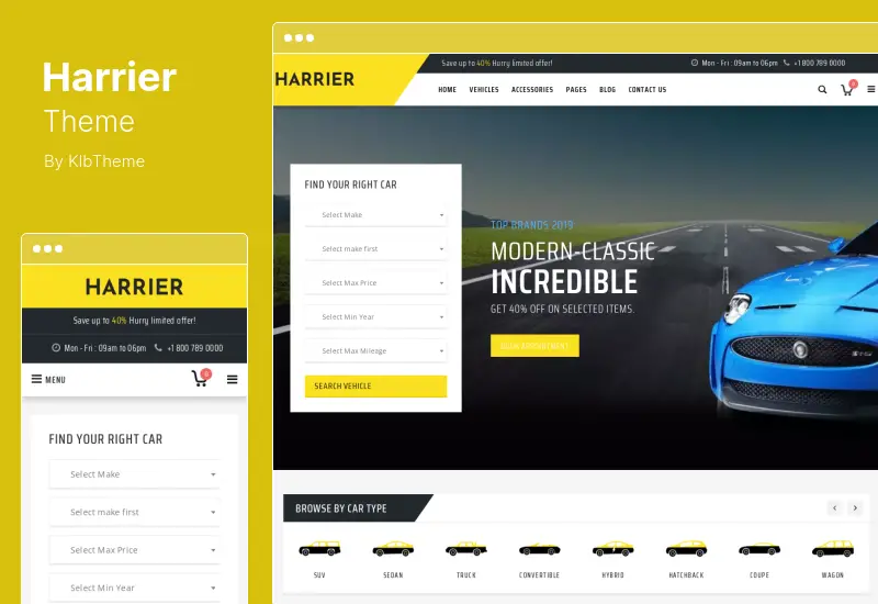 Harrier Theme - Car Dealer and Automotive WordPress Theme